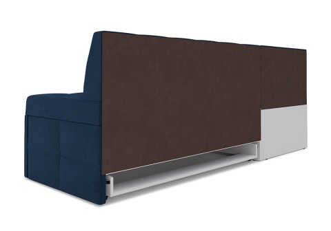 Кухонный угловой диван дельфин Атлантис велюр темно-синий